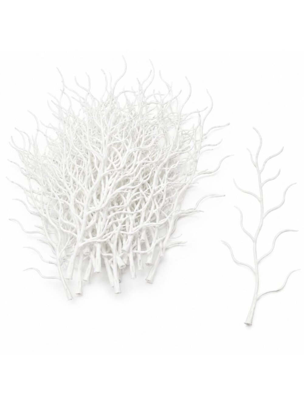 22 White Faux Twig Picks 6 Inch Miniature Trees Christmas Village Diorama Wreath